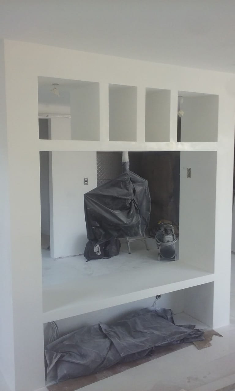 Obra de Dry Wall  rack de TV (parceiro RMS Designer)